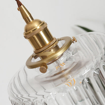 Pendant lamp with cylindrical glass and crystal accents – E27 socket